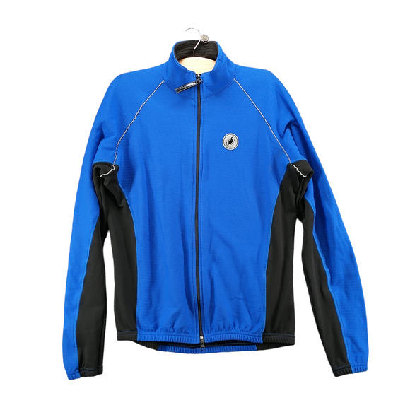 Castelli Men's Full Zip Cycling Jacket Blue Black XL Raglan Sleeve Made Italy - Picture 1 of 16